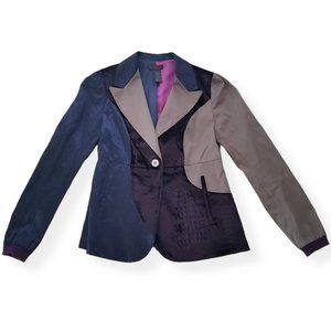 Custo Barcelona Multi Color Velvet Blazer Jacket M